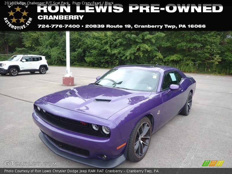 Plum Crazy Pearl / Black 2016 Dodge Challenger R/T Scat Pack