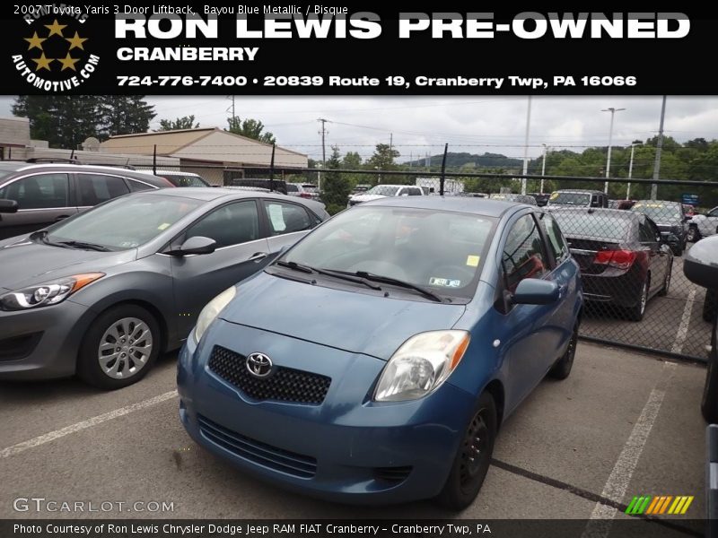 Bayou Blue Metallic / Bisque 2007 Toyota Yaris 3 Door Liftback