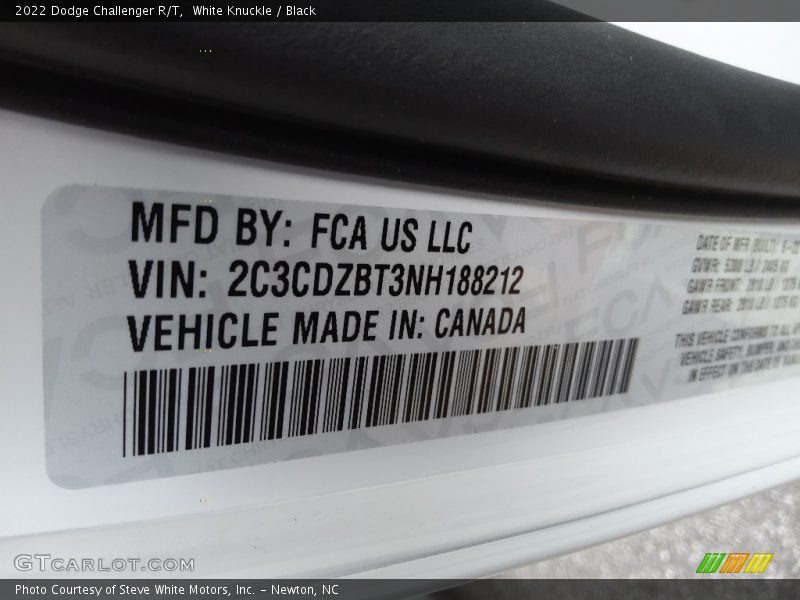 White Knuckle / Black 2022 Dodge Challenger R/T