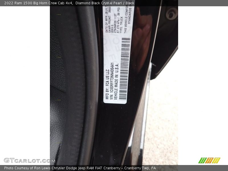 Diamond Black Crystal Pearl / Black 2022 Ram 1500 Big Horn Crew Cab 4x4