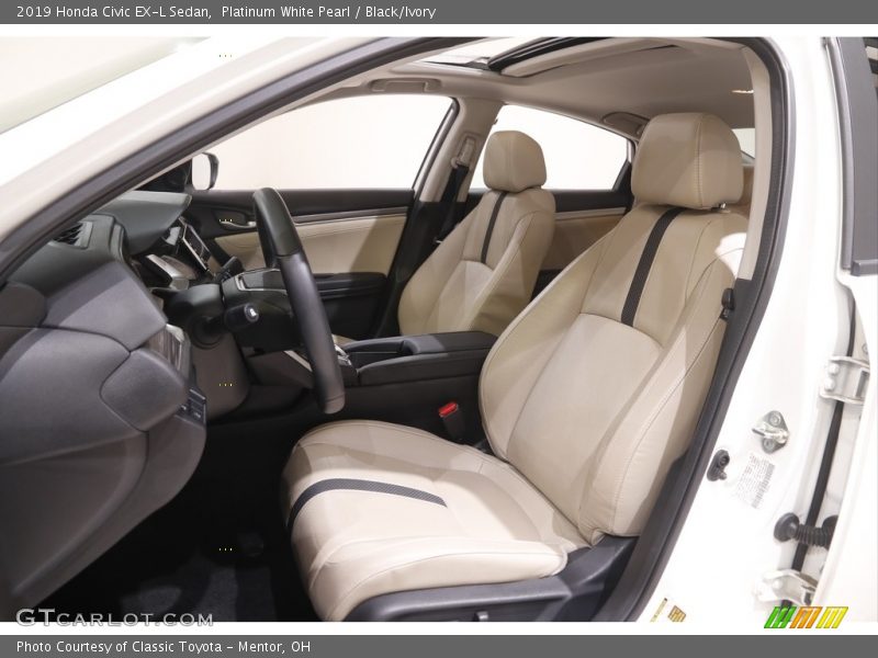 Platinum White Pearl / Black/Ivory 2019 Honda Civic EX-L Sedan