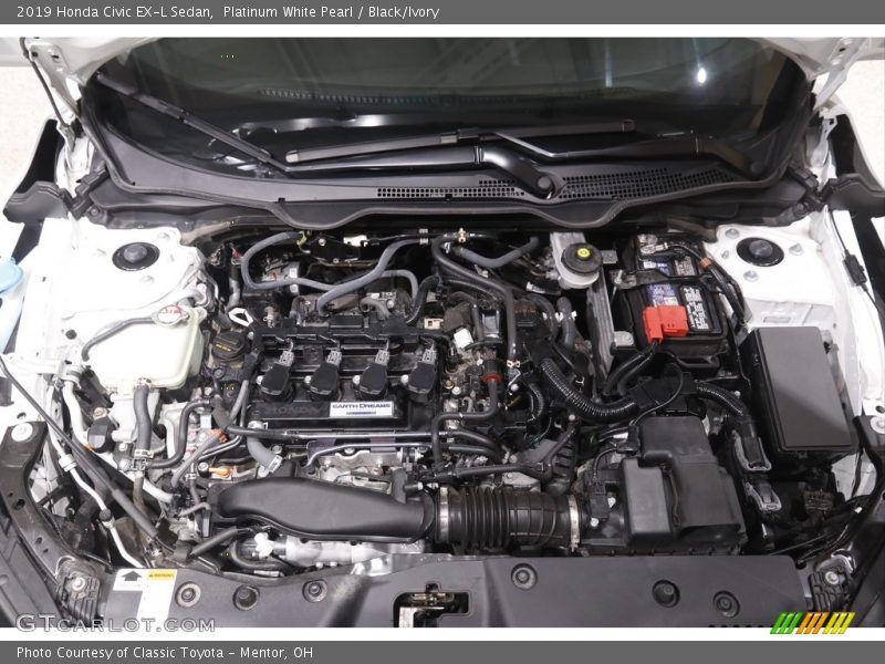 Platinum White Pearl / Black/Ivory 2019 Honda Civic EX-L Sedan
