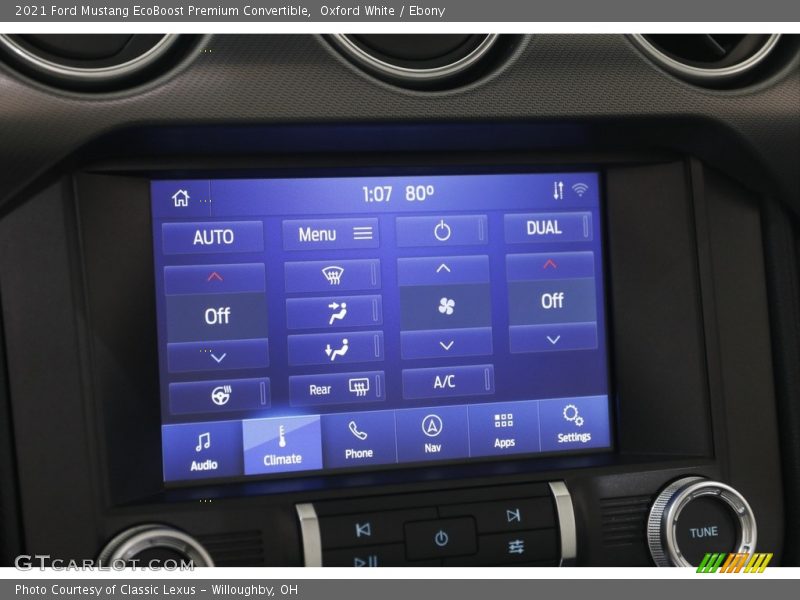 Controls of 2021 Mustang EcoBoost Premium Convertible