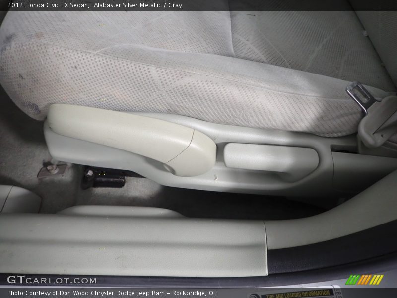Alabaster Silver Metallic / Gray 2012 Honda Civic EX Sedan