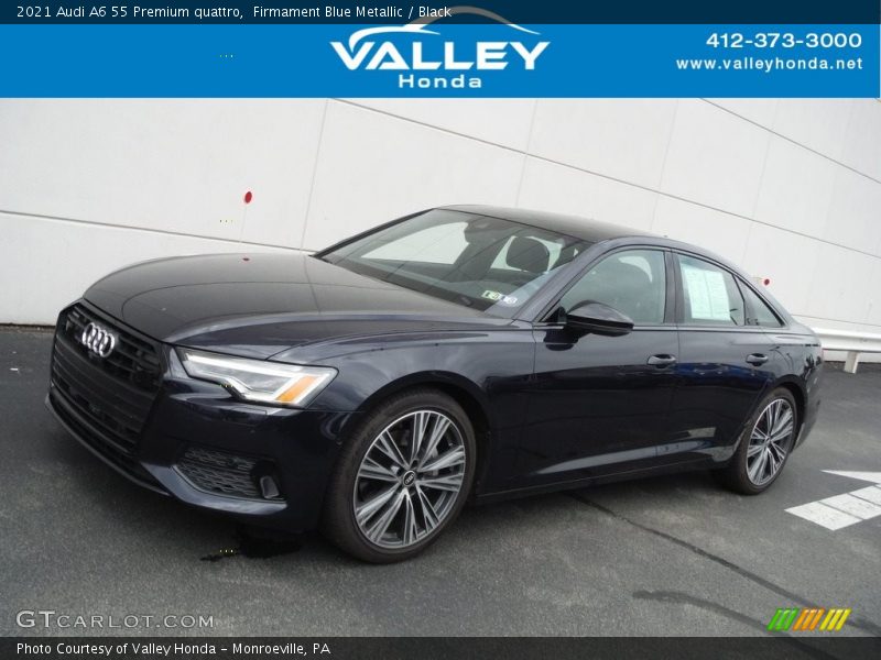 Firmament Blue Metallic / Black 2021 Audi A6 55 Premium quattro