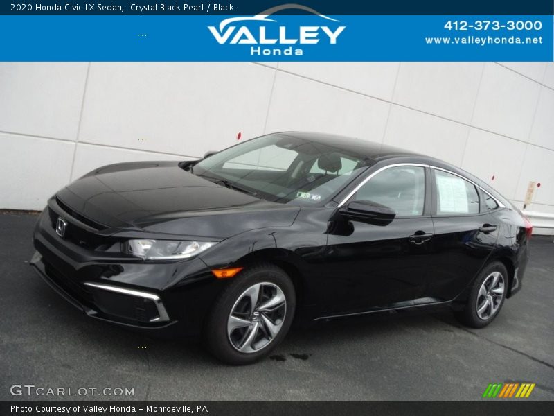Crystal Black Pearl / Black 2020 Honda Civic LX Sedan