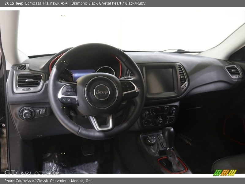 Diamond Black Crystal Pearl / Black/Ruby 2019 Jeep Compass Trailhawk 4x4