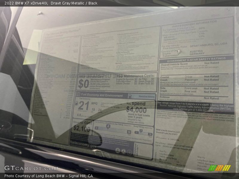 Dravit Gray Metallic / Black 2022 BMW X7 xDrive40i