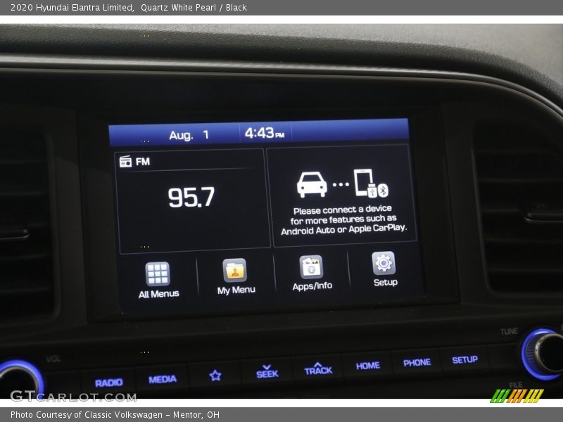 Quartz White Pearl / Black 2020 Hyundai Elantra Limited