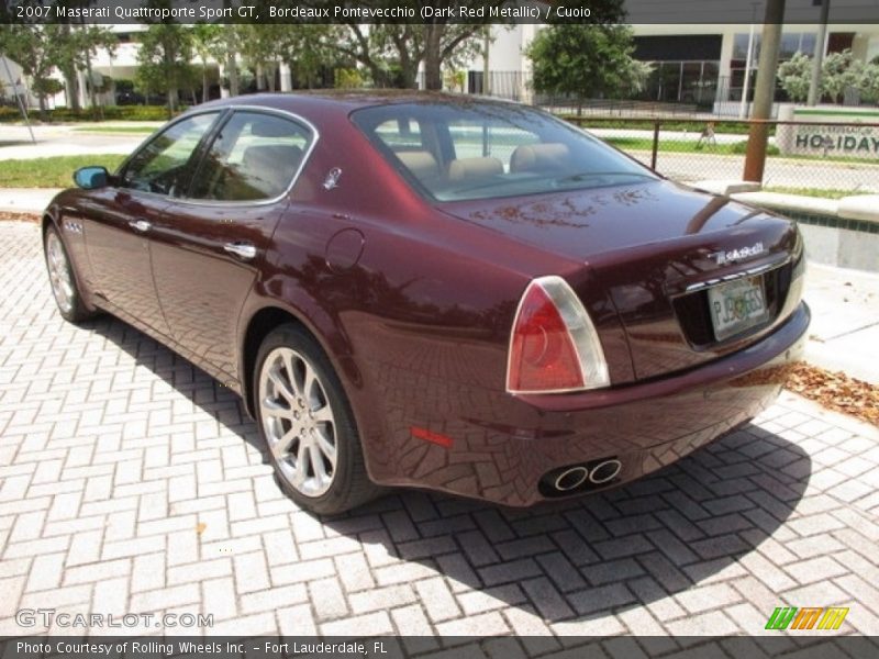 Bordeaux Pontevecchio (Dark Red Metallic) / Cuoio 2007 Maserati Quattroporte Sport GT
