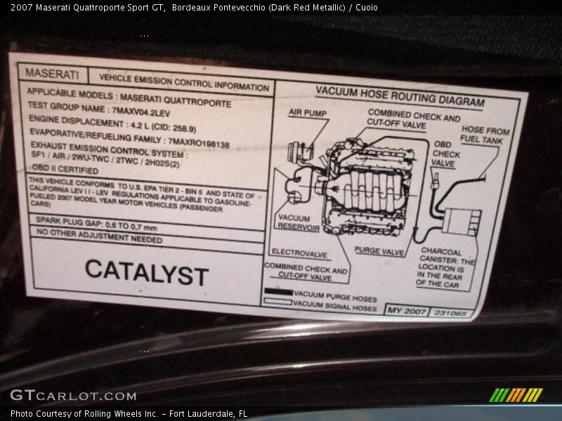 Bordeaux Pontevecchio (Dark Red Metallic) / Cuoio 2007 Maserati Quattroporte Sport GT
