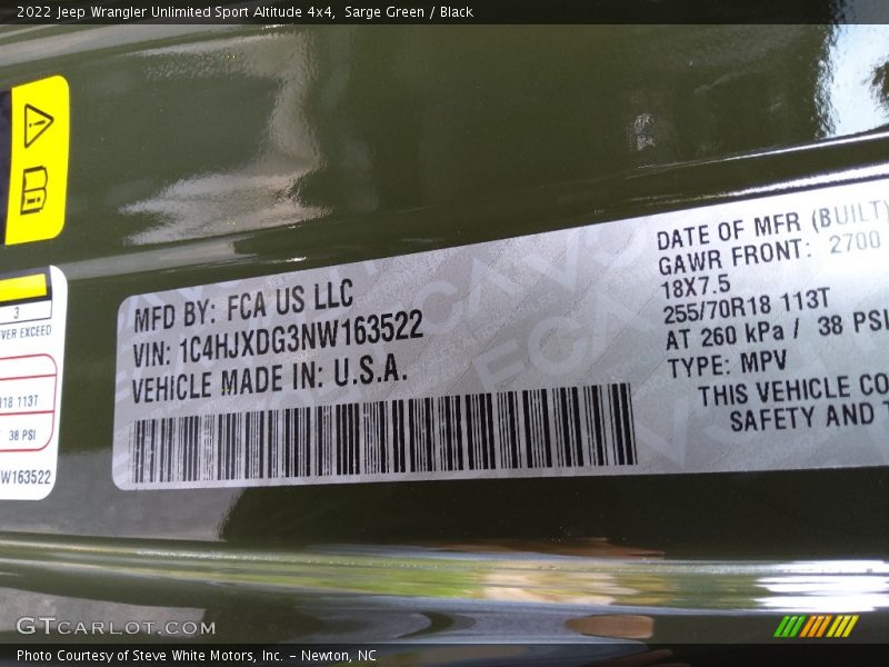 Sarge Green / Black 2022 Jeep Wrangler Unlimited Sport Altitude 4x4
