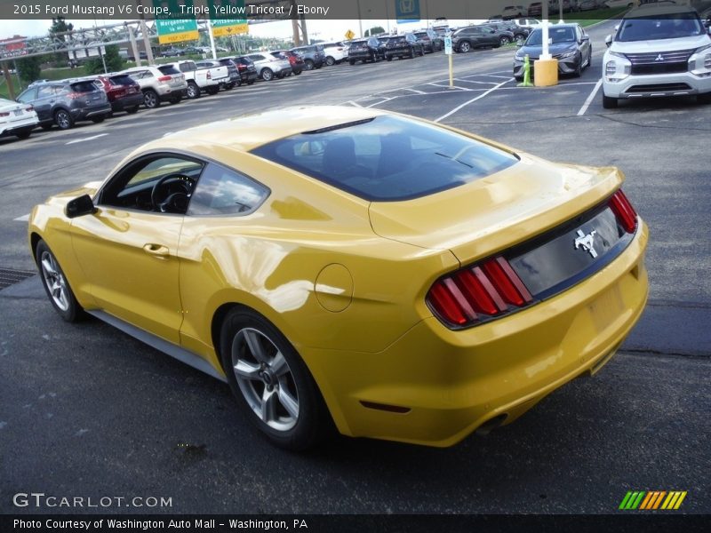 Triple Yellow Tricoat / Ebony 2015 Ford Mustang V6 Coupe