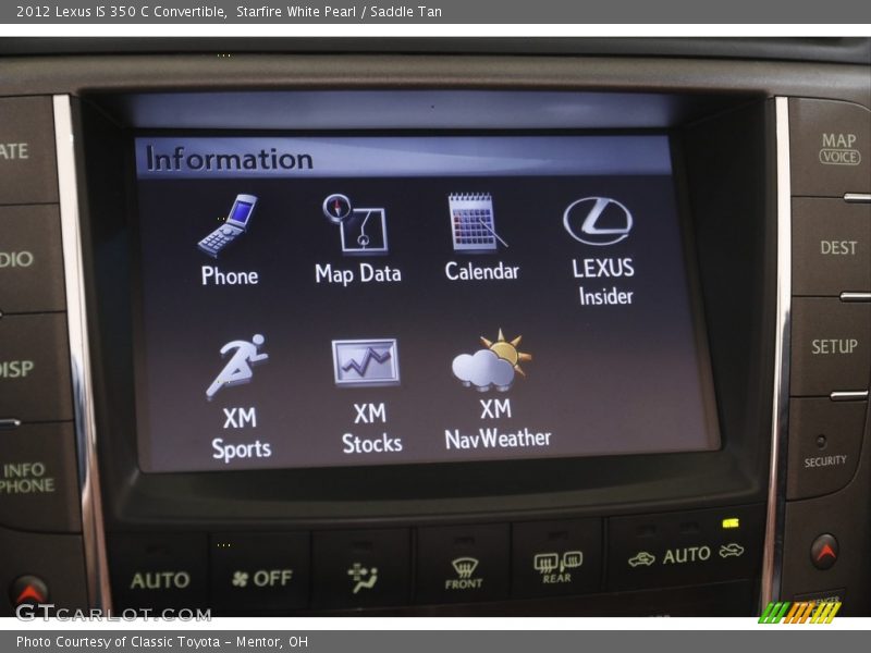 Controls of 2012 IS 350 C Convertible