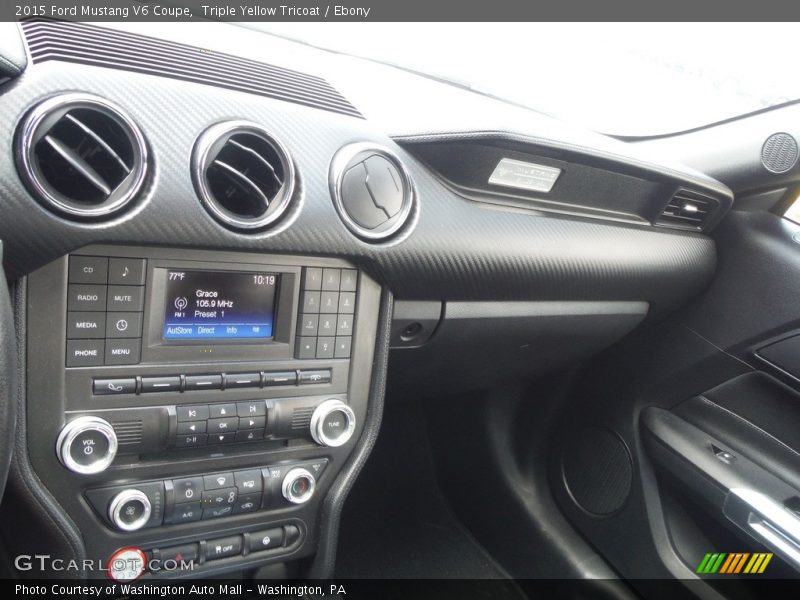 Triple Yellow Tricoat / Ebony 2015 Ford Mustang V6 Coupe