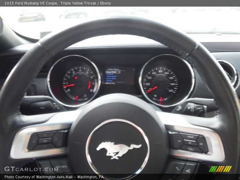 Triple Yellow Tricoat / Ebony 2015 Ford Mustang V6 Coupe