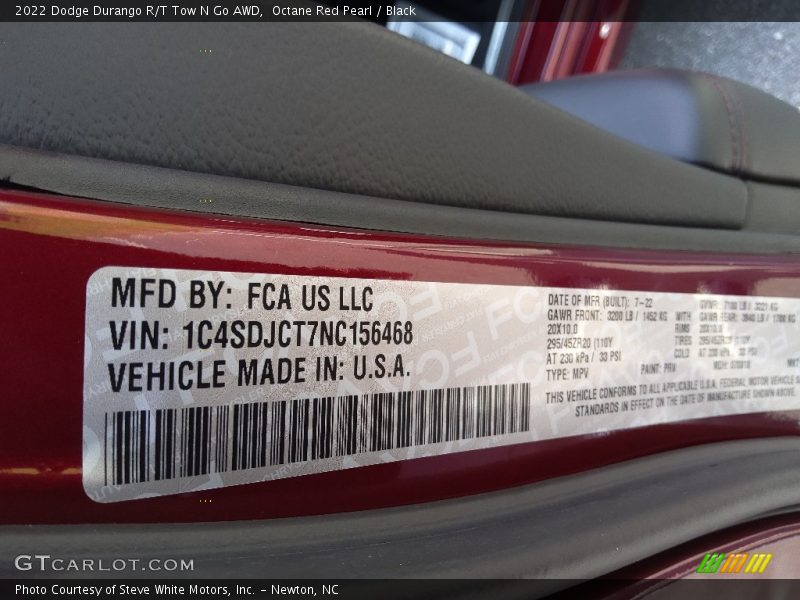 Octane Red Pearl / Black 2022 Dodge Durango R/T Tow N Go AWD