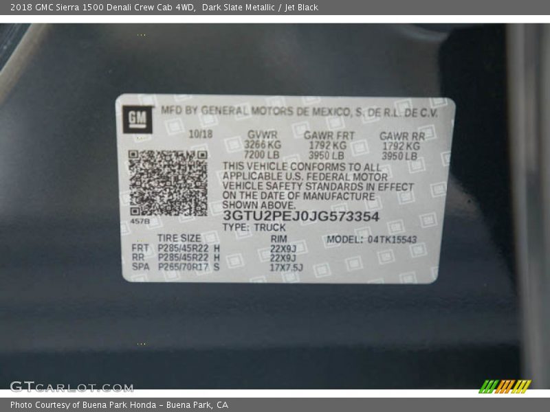 Dark Slate Metallic / Jet Black 2018 GMC Sierra 1500 Denali Crew Cab 4WD