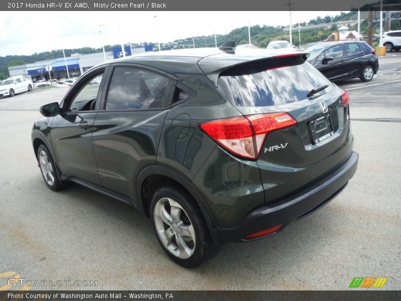 Misty Green Pearl / Black 2017 Honda HR-V EX AWD