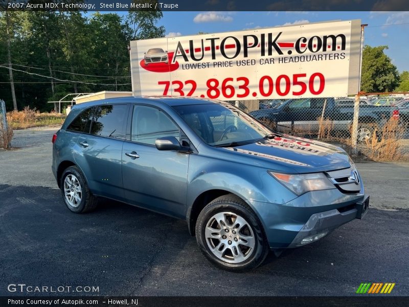 Steel Blue Metallic / Taupe 2007 Acura MDX Technology