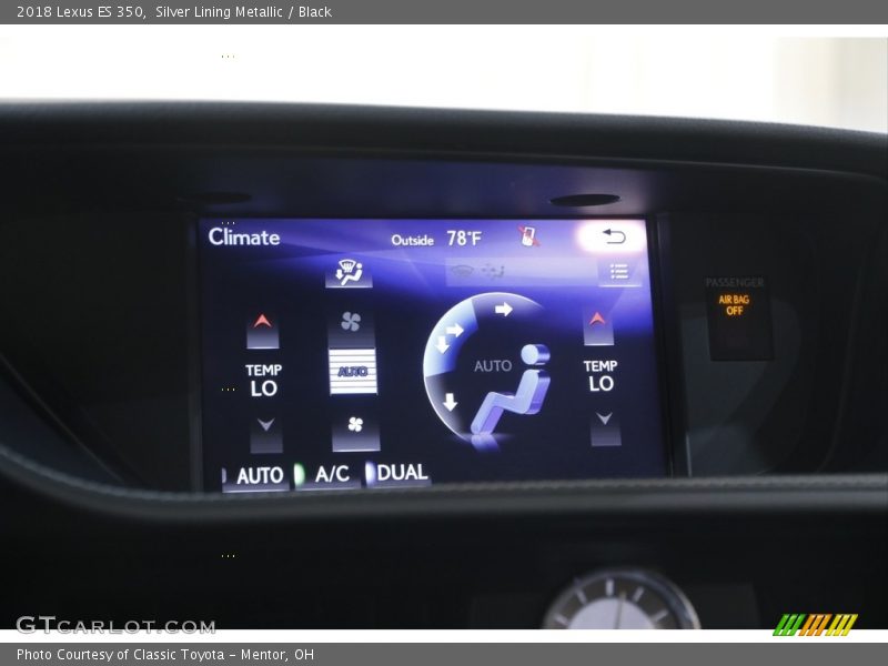 Silver Lining Metallic / Black 2018 Lexus ES 350
