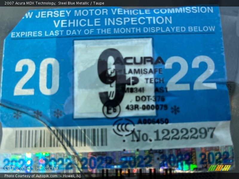 Steel Blue Metallic / Taupe 2007 Acura MDX Technology