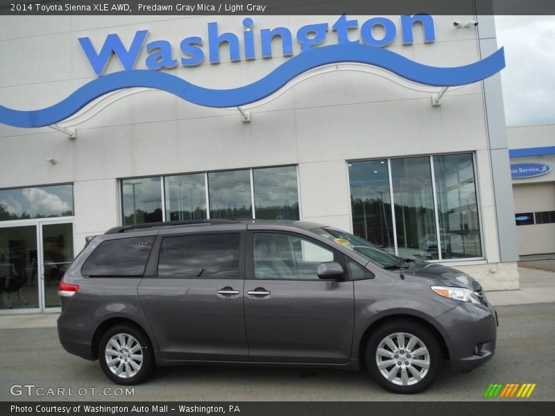 Predawn Gray Mica / Light Gray 2014 Toyota Sienna XLE AWD