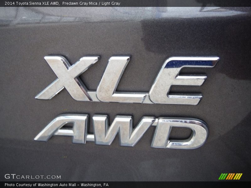Predawn Gray Mica / Light Gray 2014 Toyota Sienna XLE AWD