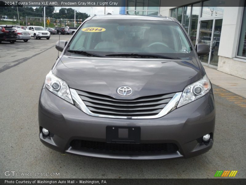Predawn Gray Mica / Light Gray 2014 Toyota Sienna XLE AWD