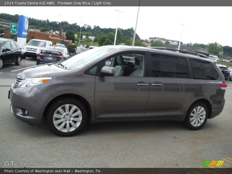Predawn Gray Mica / Light Gray 2014 Toyota Sienna XLE AWD