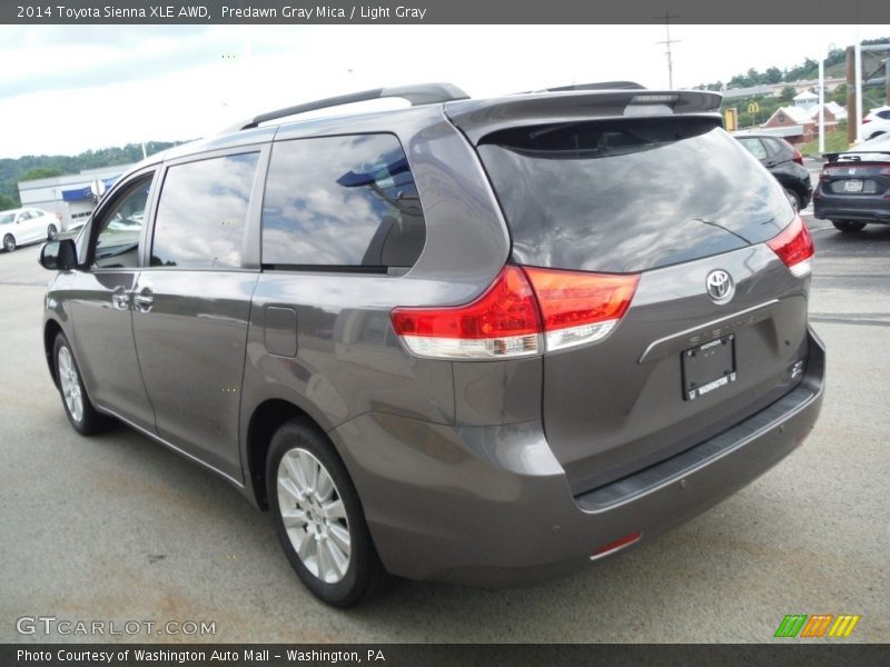 Predawn Gray Mica / Light Gray 2014 Toyota Sienna XLE AWD