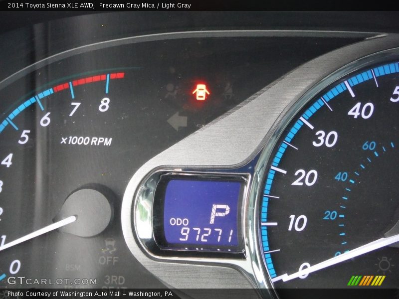 Predawn Gray Mica / Light Gray 2014 Toyota Sienna XLE AWD