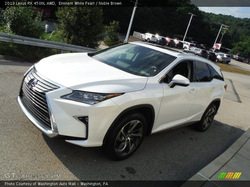 Eminent White Pearl / Noble Brown 2019 Lexus RX 450hL AWD
