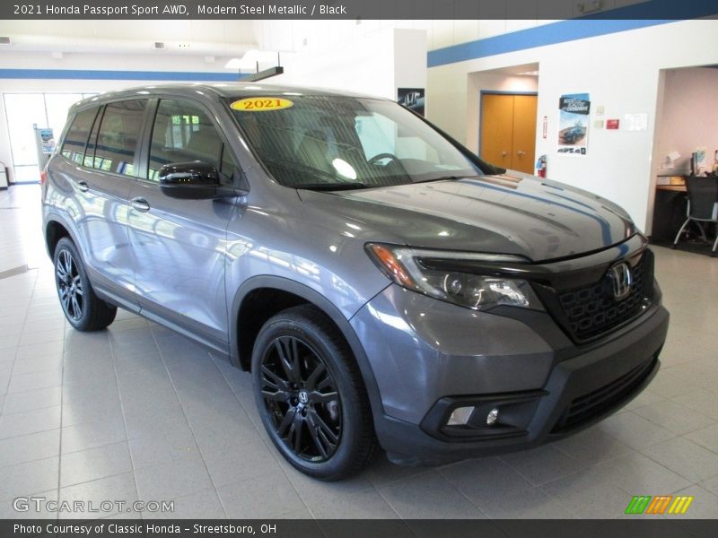 Modern Steel Metallic / Black 2021 Honda Passport Sport AWD