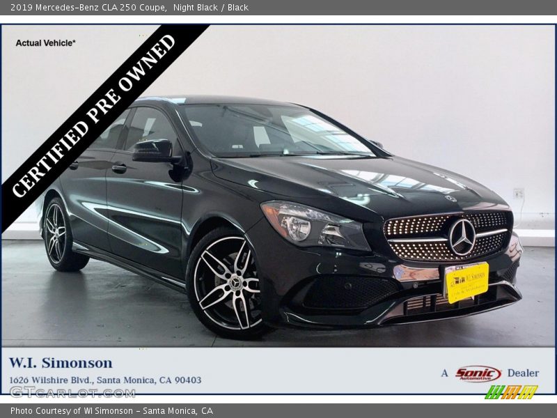 Night Black / Black 2019 Mercedes-Benz CLA 250 Coupe
