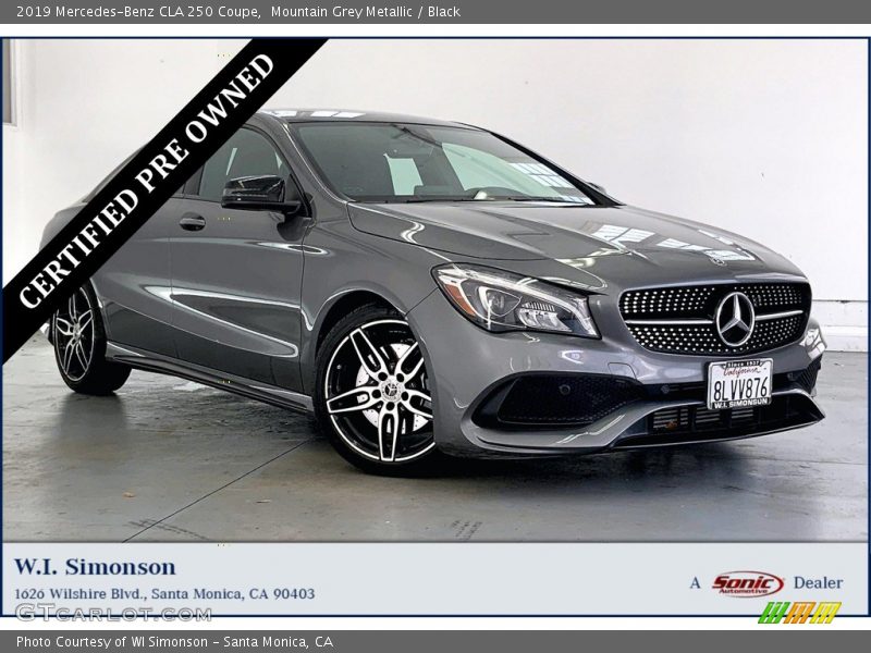Mountain Grey Metallic / Black 2019 Mercedes-Benz CLA 250 Coupe