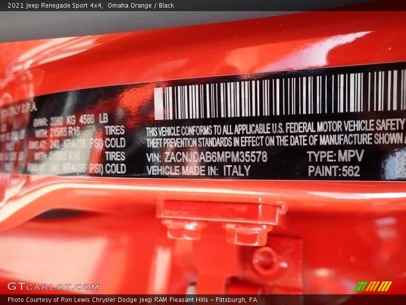 Omaha Orange / Black 2021 Jeep Renegade Sport 4x4