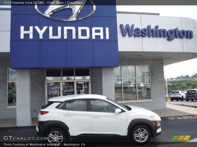 Chalk White / Gray/Black 2019 Hyundai Kona SE AWD