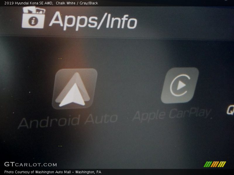 Chalk White / Gray/Black 2019 Hyundai Kona SE AWD
