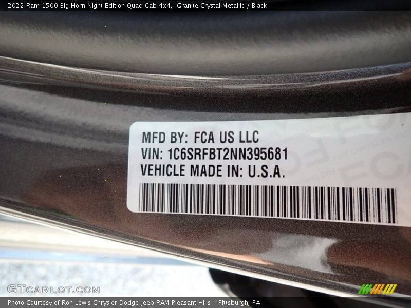 Granite Crystal Metallic / Black 2022 Ram 1500 Big Horn Night Edition Quad Cab 4x4