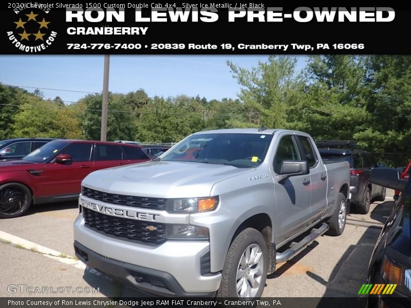 Silver Ice Metallic / Jet Black 2020 Chevrolet Silverado 1500 Custom Double Cab 4x4