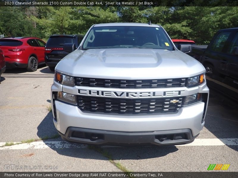 Silver Ice Metallic / Jet Black 2020 Chevrolet Silverado 1500 Custom Double Cab 4x4