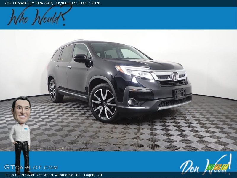 Crystal Black Pearl / Black 2020 Honda Pilot Elite AWD