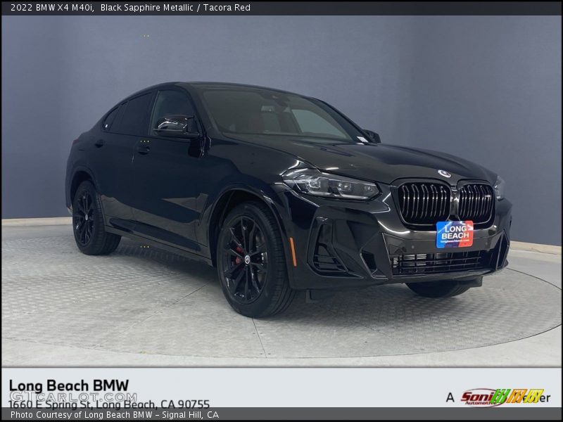 Black Sapphire Metallic / Tacora Red 2022 BMW X4 M40i