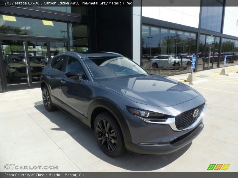 Polymetal Gray Metallic / Red 2022 Mazda CX-30 S Carbon Edition AWD