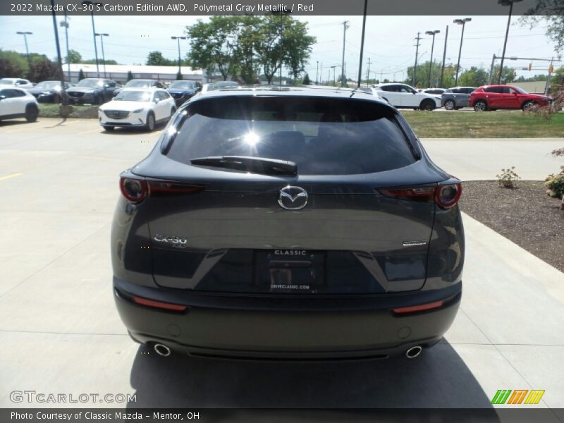 Polymetal Gray Metallic / Red 2022 Mazda CX-30 S Carbon Edition AWD