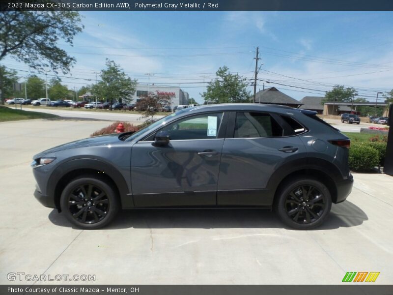 Polymetal Gray Metallic / Red 2022 Mazda CX-30 S Carbon Edition AWD