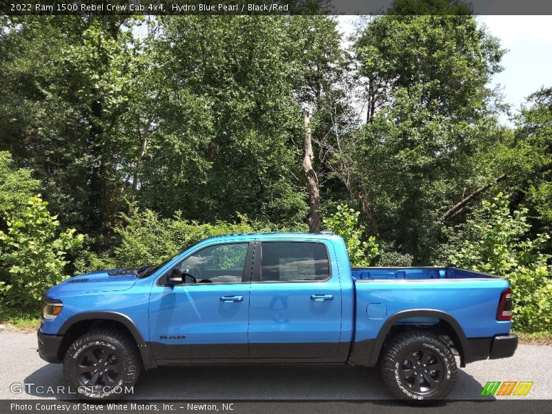 Hydro Blue Pearl / Black/Red 2022 Ram 1500 Rebel Crew Cab 4x4