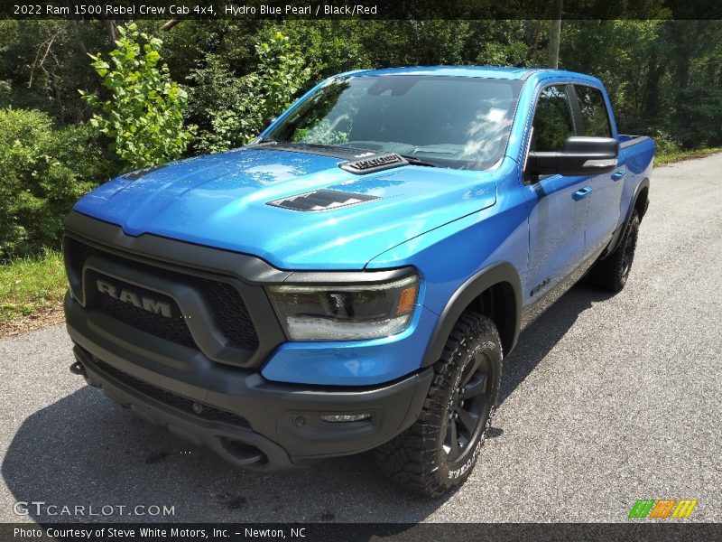 Hydro Blue Pearl / Black/Red 2022 Ram 1500 Rebel Crew Cab 4x4