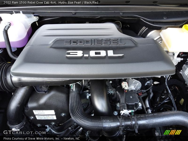 Hydro Blue Pearl / Black/Red 2022 Ram 1500 Rebel Crew Cab 4x4